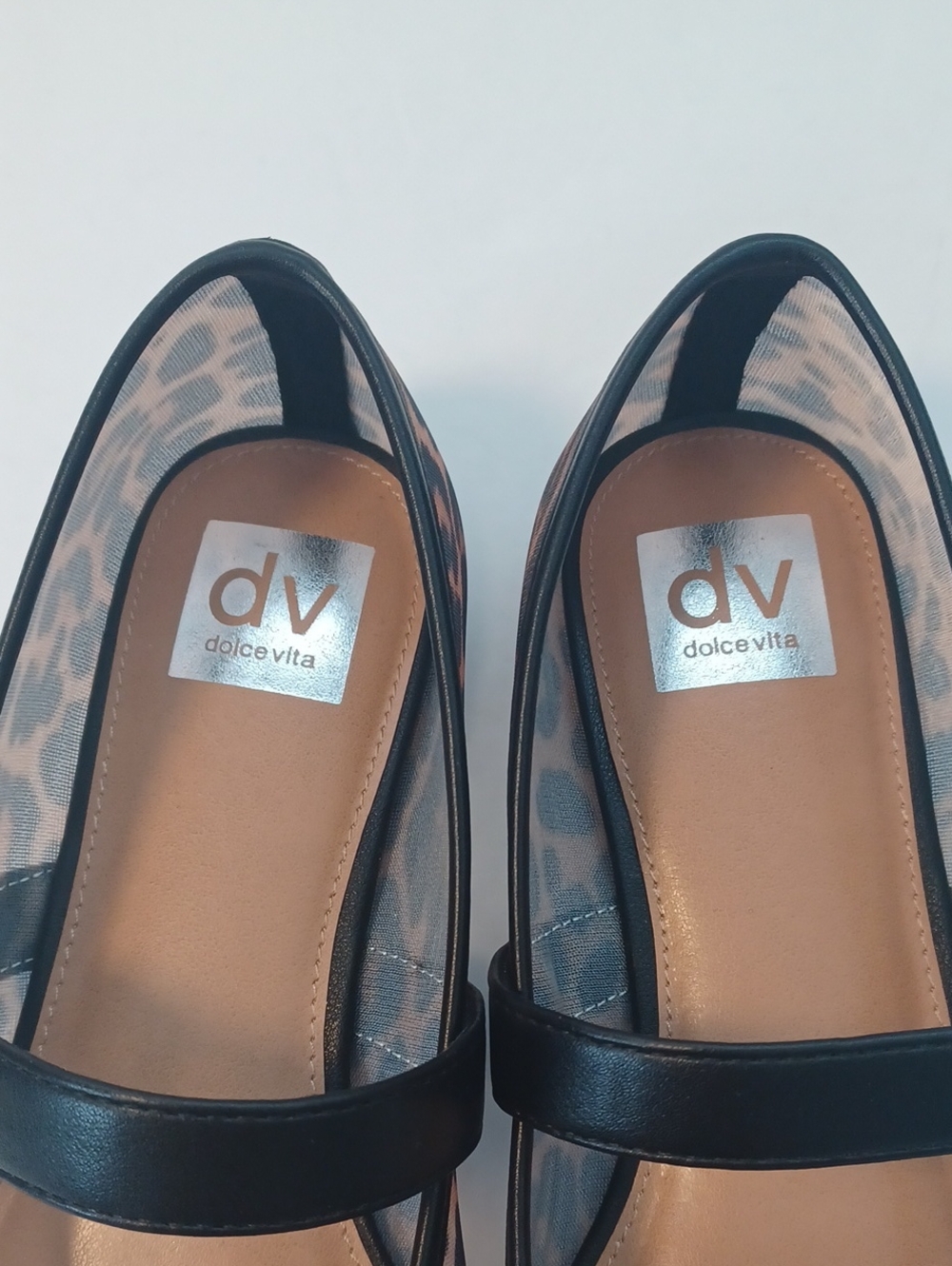 DV by Dolce Vita Leopard-Print Mary Jane Flats with Black Strap - Picture 2 of 8